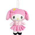 Japan Sanrio Ballchain Plush Pouch - My Melody : Uniform - 1