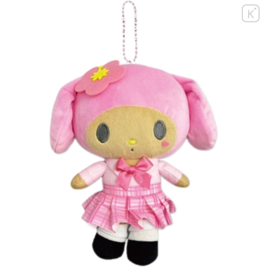 Japan Sanrio Ballchain Plush Pouch - My Melody : Suntan Uniform - 1