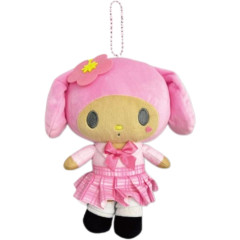 Japan Sanrio Ballchain Plush Pouch - My Melody : Suntan Uniform