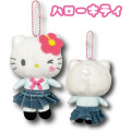 Japan Sanrio Ballchain Mascot Pouch - Hello Kitty : Uniform - 2