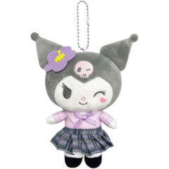 Japan Sanrio Ballchain Mascot Pouch - Kuromi : Uniform