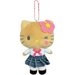 Japan Sanrio Ballchain Mascot Pouch - Hello Kitty : Suntan Uniform