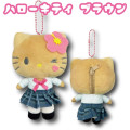 Japan Sanrio Ballchain Mascot Pouch - Hello Kitty : Suntan Uniform - 2