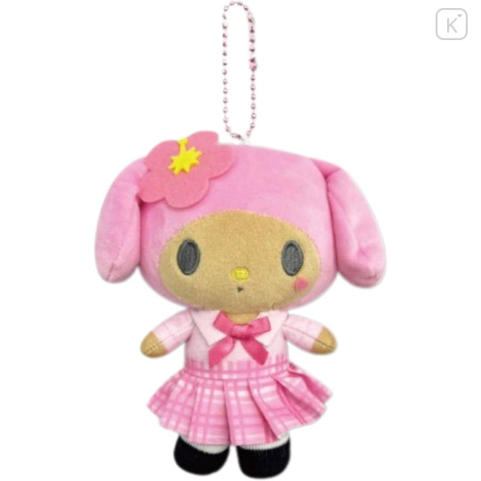 Japan Sanrio Ballchain Mascot Pouch - My Melody : Suntan Uniform - 1