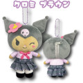 Japan Sanrio Ballchain Mascot Pouch - Kuromi : Suntan Uniform - 2