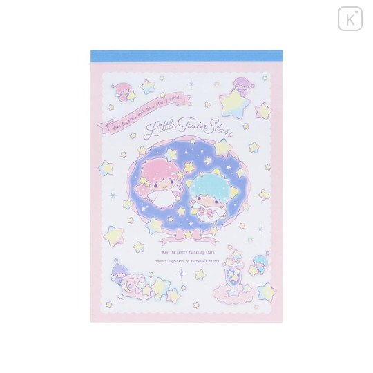 Japan Sanrio A6 Notepad - Little Twin Stars : 50th Anniversary White Pink - 1