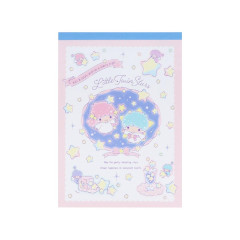 Japan Sanrio A6 Notepad - Little Twin Stars : 50th Anniversary White Pink