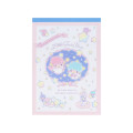 Japan Sanrio A6 Notepad - Little Twin Stars : 50th Anniversary White Pink - 1