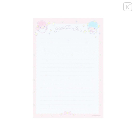 Japan Sanrio A6 Notepad - Little Twin Stars : 50th Anniversary White Pink - 2