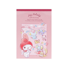 Japan Sanrio A6 Notepad - My Melody : 50th Anniversary Writing Letters To Friends