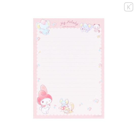 Japan Sanrio A6 Notepad - My Melody : 50th Anniversary Writing Letters To Friends - 2