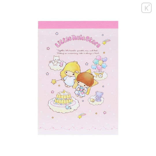 Japan Sanrio Mini Notepad - Little Twin Stars : 50th Anniversary Sky Afternoon Tea Pink - 1