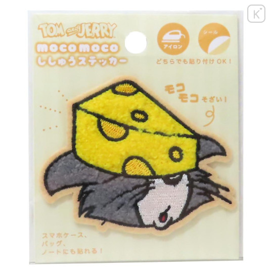Japan Tom and Jerry Patch Fluffy Embroidery Sticker For Cloth Surface - Tom & Jerry : Cheese & Tom - 1