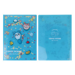 Japan Chiikawa A5 Clear File - Furuhonya Kani-chan & Momonga : Sequin River Comic Scene Cider Fruit Punch