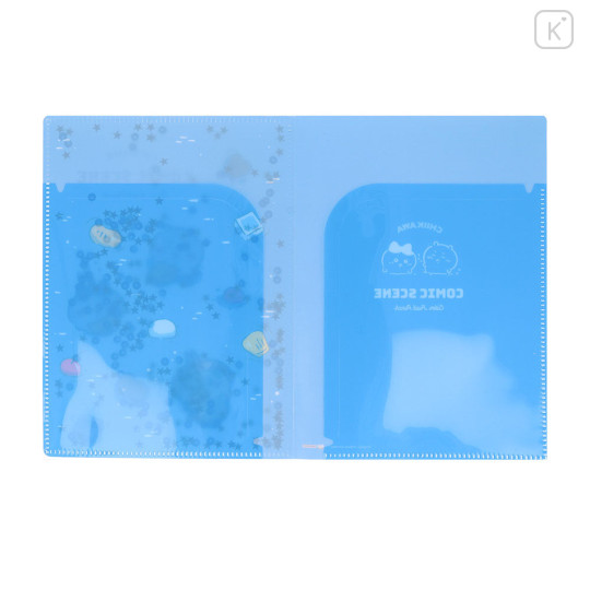 Japan Chiikawa A5 Clear File - Chiikawa & Hachiware & Usagi : Sequin River Comic Scene Cider Fruit Punch - 5