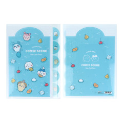 Japan Chiikawa 5 Pockets A4 Clear File - Chiikawa : River Comic Scene Cider Fruit Punch
