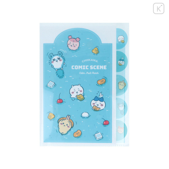 Japan Chiikawa 5 Pockets A4 Clear File - Chiikawa : River Comic Scene Cider Fruit Punch - 2