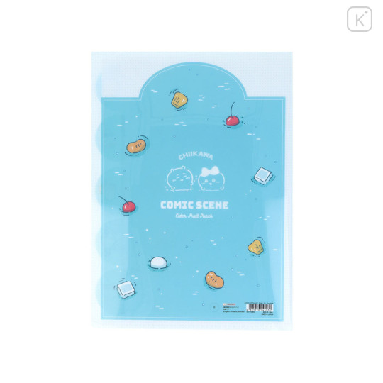 Japan Chiikawa 5 Pockets A4 Clear File - Chiikawa : River Comic Scene Cider Fruit Punch - 3