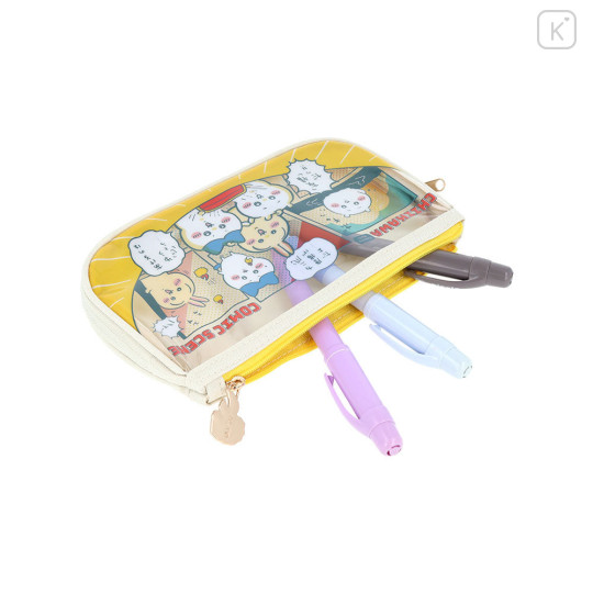 Japan Chiikawa Clear Flat Pouch Pencil Case - Chiikawa & Hachiware & Usagi : Comic Scene Treasure - 4