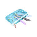 Japan Chiikawa Clear Flat Pouch Pencil Case - Characters : River Comic Scene Cider Fruit Punch - 4
