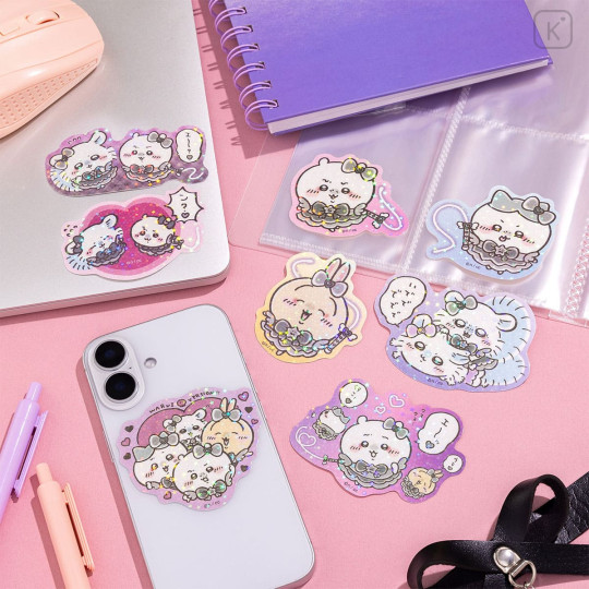 Japan Chiikawa Vinyl Hologram Sticker - Chiikawa & Hachiware & Usagi : Magical Chiikawa Bad Version - 2