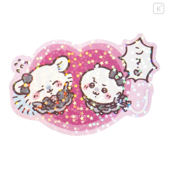 Japan Chiikawa Vinyl Hologram Sticker - Chiikawa & Momonga : Magical Chiikawa Bad Version Scared - 1