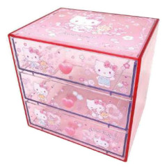 Japan Sanrio Chest Drawer - Hello Kitty & Tiny Chum : Glitter Sakura