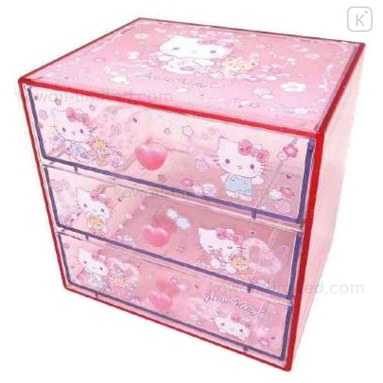 U1012 Hello Kitty&TINY CHUM 3点セット　キティ Japan Sanrio Chest Drawer - Hello Kitty & Tiny Chum
