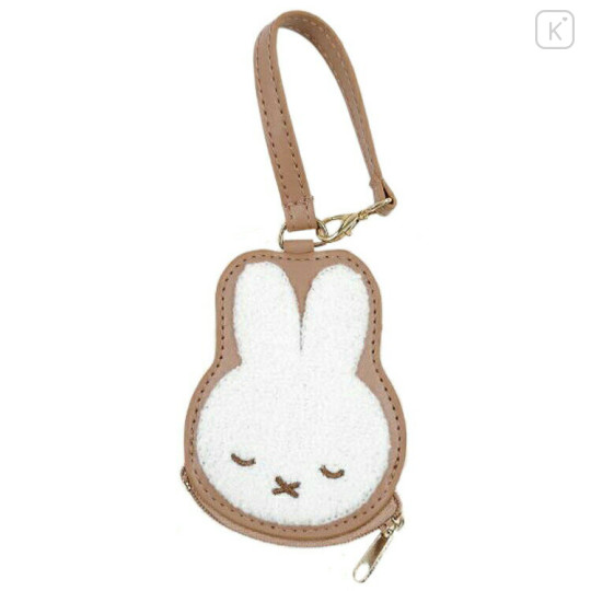 Japan Miffy Embroidery Mini Pouch Bag Charm - Miffy : Face Sleep - 1