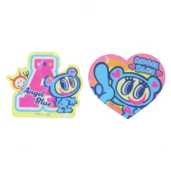 Japan Angel Blue Vinyl Hologram Sticker - Smile