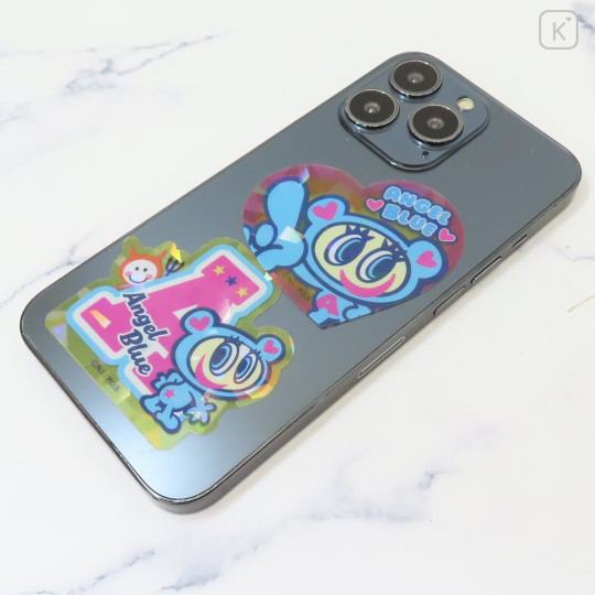 Japan Angel Blue Vinyl Hologram Sticker - Smile - 2