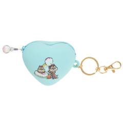 Japan Disney Store Mini Silicone Pouch Keychain - Chip & Dale : Heart-shaped Key Chain Fes