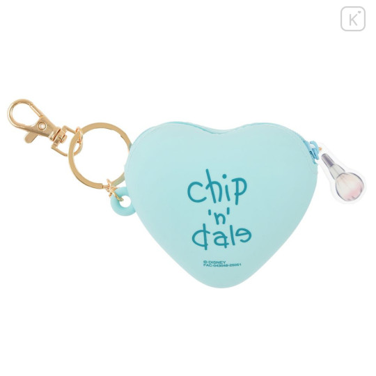 Japan Disney Store Mini Silicone Pouch Keychain - Chip & Dale : Heart-shaped Key Chain Fes - 2