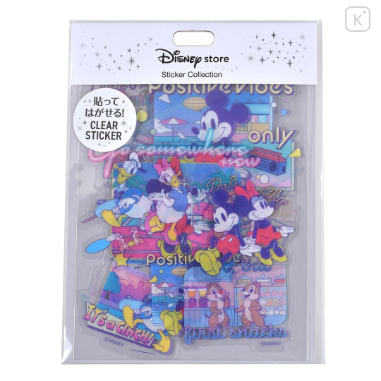 Japan Disney Store Clear Sticker Collection - Mickey & Friends : Positive Vibes - 1