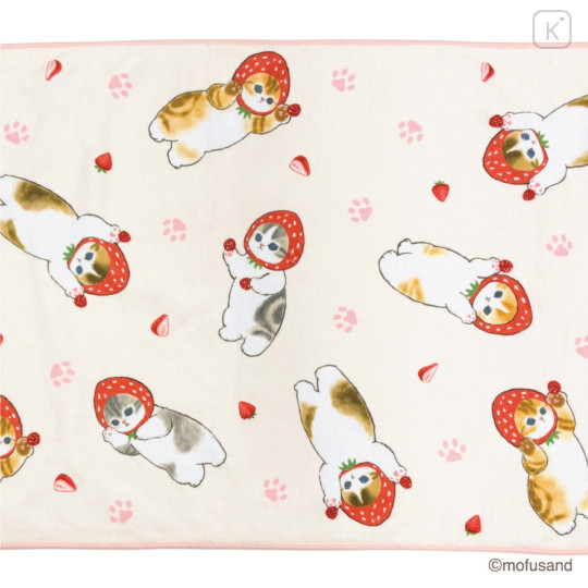 Japan Mofusand Quick Dry Face Towel - Cat Strawberry - 5