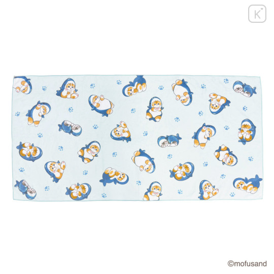Japan Mofusand Quick Dry Bath Towel - Cat Shark Blue - 1