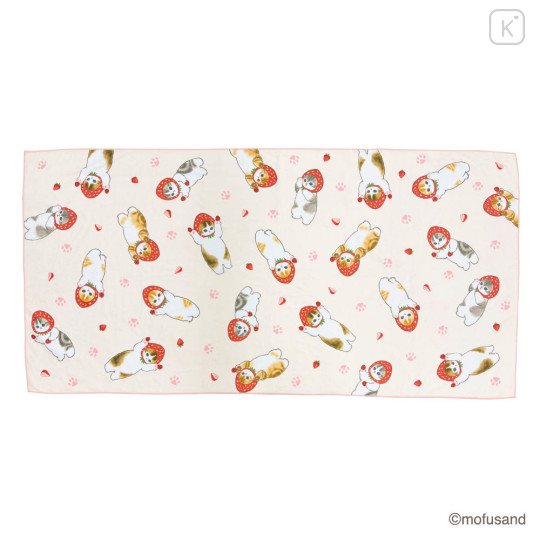 Japan Mofusand Quick Dry Bath Towel - Cat Strawberry - 1