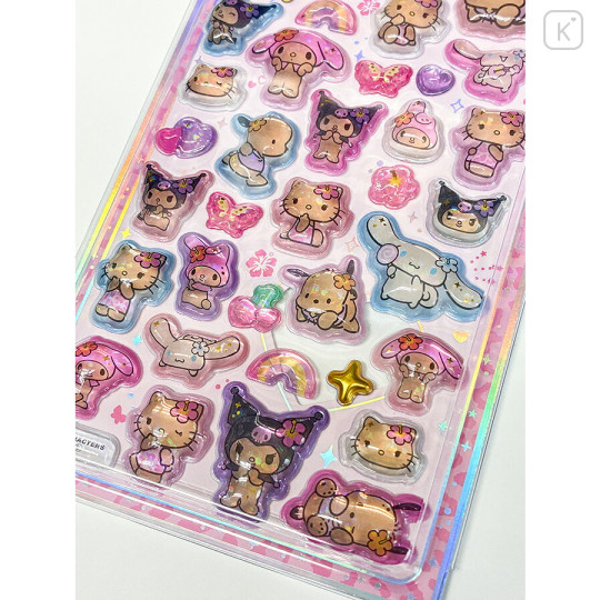 Japan Sanrio Pop Seal Hologram 3D Sticker - Gogo Gal Collection Characters Tan - 3