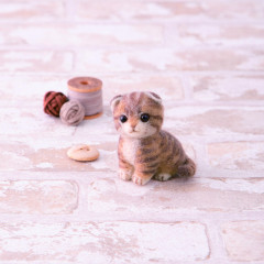Japan Hamanaka Aclaine Needle Felting Kit - Scottish Fold