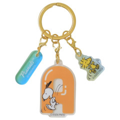 Japan Peanuts Acrylic Keychain 3 Charm - Snoopy & Woodstock : Alphabet A