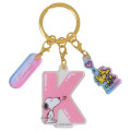 Japan Peanuts Acrylic Keychain 3 Charm - Snoopy & Woodstock : Alphabet K - 1