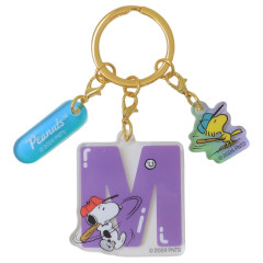 Japan Peanuts Acrylic Keychain 3 Charm - Snoopy & Woodstock : Alphabet M