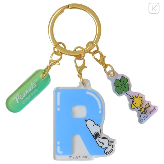 Japan Peanuts Acrylic Keychain 3 Charm - Snoopy & Woodstock : Alphabet R - 1
