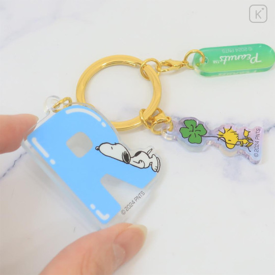 Japan Peanuts Acrylic Keychain 3 Charm - Snoopy & Woodstock : Alphabet R - 2