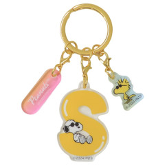 Japan Peanuts Acrylic Keychain 3 Charm - Snoopy & Woodstock : Alphabet S Joe Cool