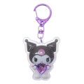 Japan Sanrio Acrylic Keychain - Kuromi : Plump 3D Heart Crystal - 1