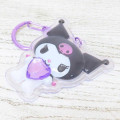 Japan Sanrio Acrylic Keychain - Kuromi : Plump 3D Heart Crystal - 3