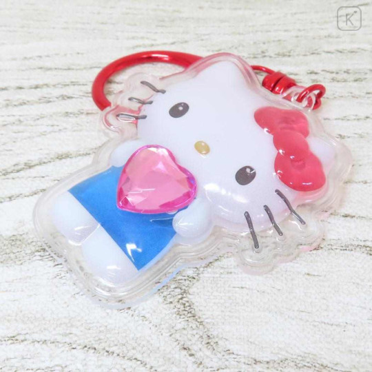 Japan Sanrio Acrylic Keychain - Hello Kitty : Plump 3D Heart Crystal - 3