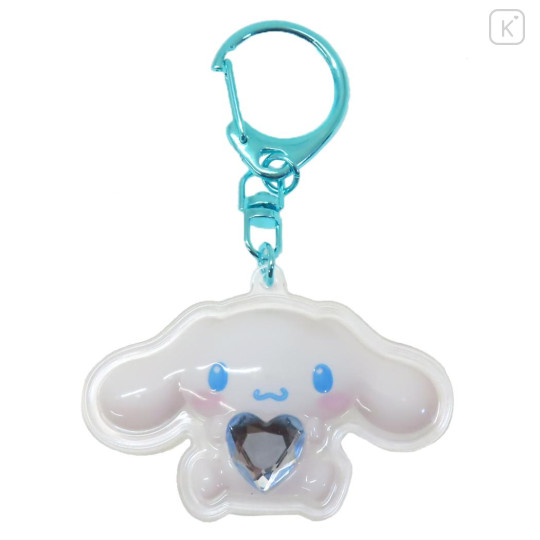 Japan Sanrio Acrylic Keychain - Cinnamoroll : Plump 3D Heart Crystal - 1