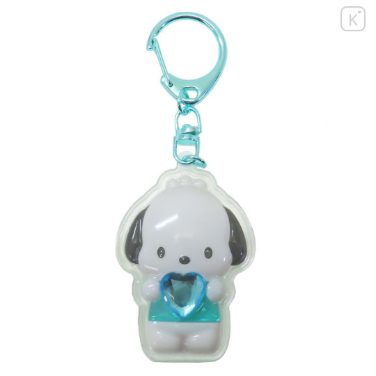 Japan Sanrio Acrylic Keychain - Pochacco : Plump 3D Heart Crystal - 1